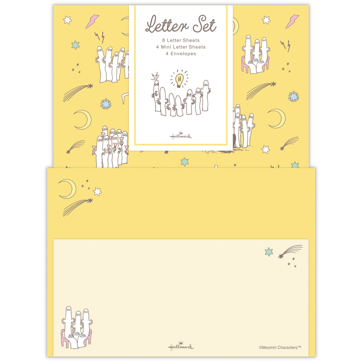 ムーミン Moomin valley’s day イエロー ニョロニョロ【レターセット|大1柄8枚/小1柄4枚 封筒:1柄4枚】 |日本ホールマークの便箋・お手紙 公式通販