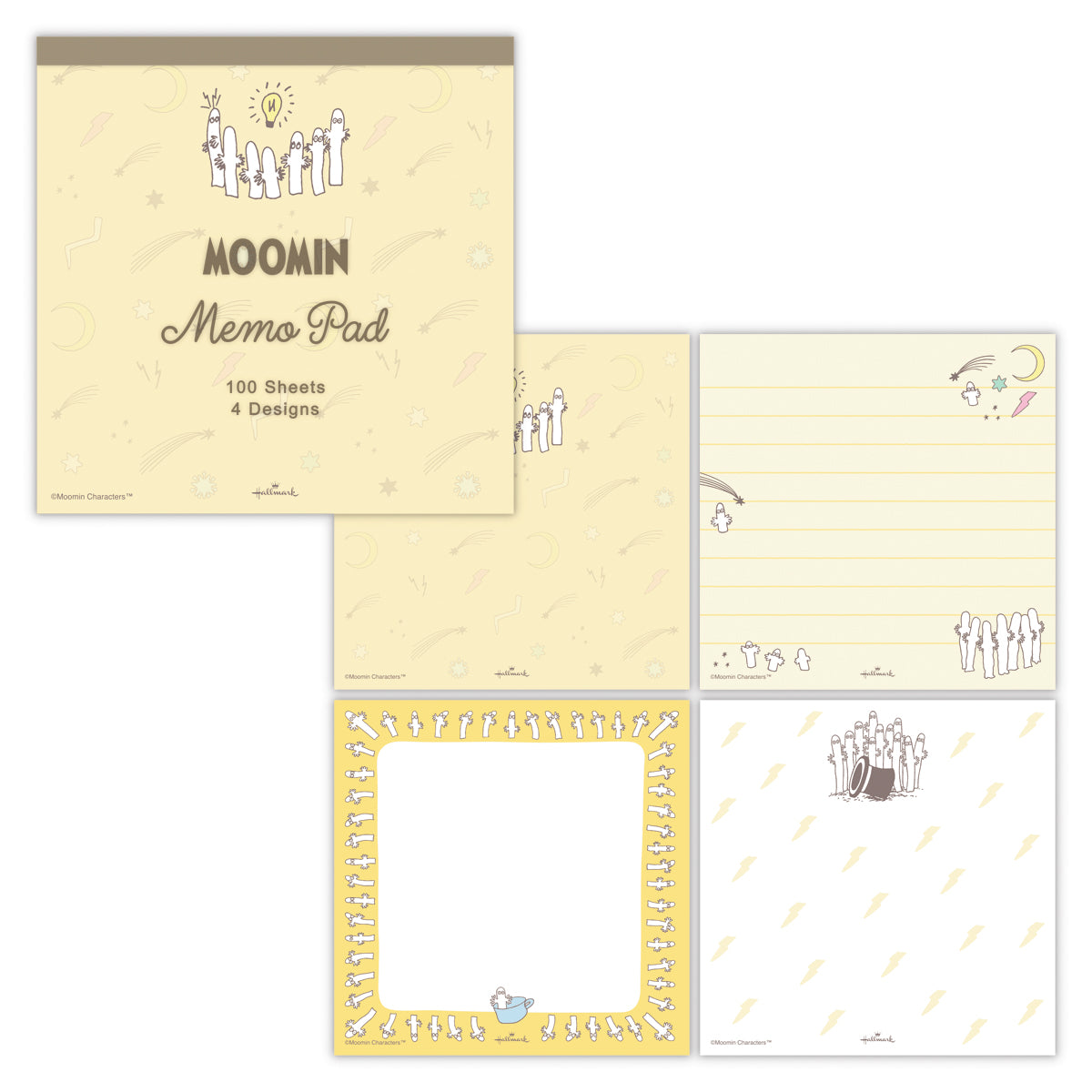 ムーミン Moomin valley’s day イエロー ニョロニョロ【メモパッド 4柄各25枚】|日本ホールマークの文具・ステーショナリー