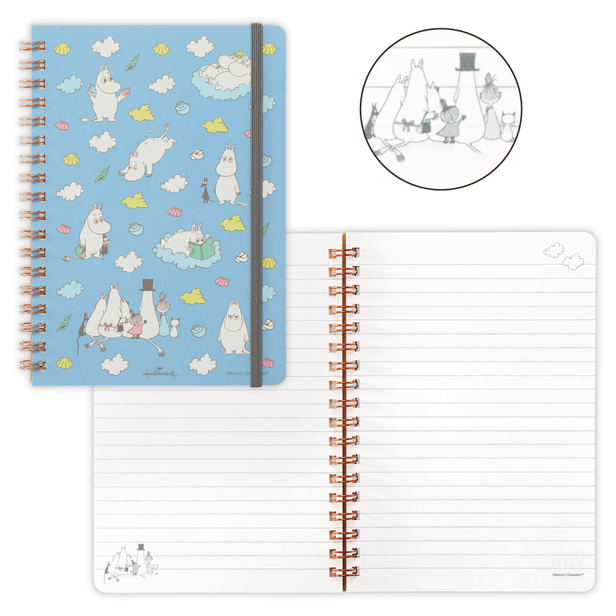 ムーミン Moomin valley’s day ブルー ムーミン【ゴムバンド付きB6リングノート 罫線あり】|日本ホールマークの文具・ステーショナリー