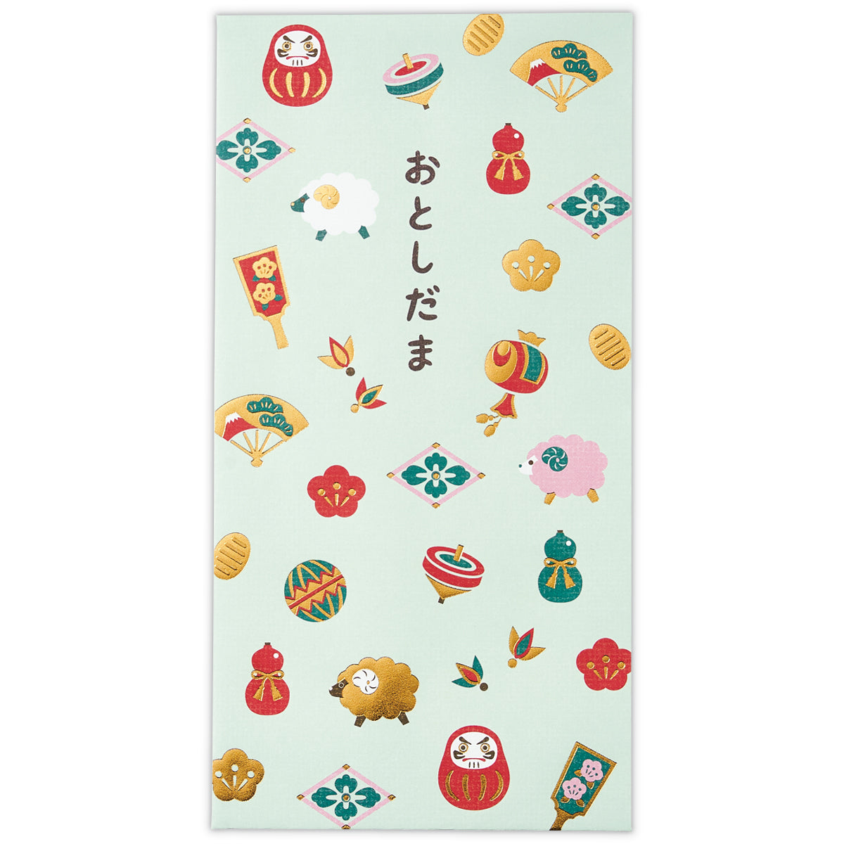 箔 正月柄ひつじ【年賀ポチ袋・年賀祝儀封筒・お札用お年玉袋|1柄2枚入り】