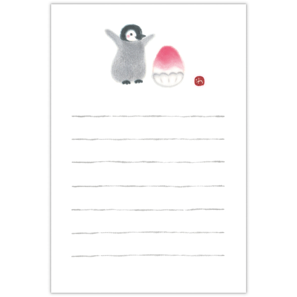 和紙墨絵ペンギン【サマーポストカード】