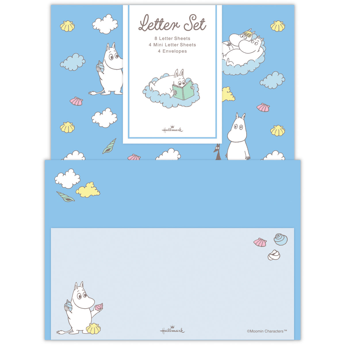 ムーミン Moomin valley’s day ブルー ムーミン【レターセット｜大1柄8枚/小1柄4枚 封筒：1柄4枚】 ｜日本ホールマークの便箋・お手紙 公式通販