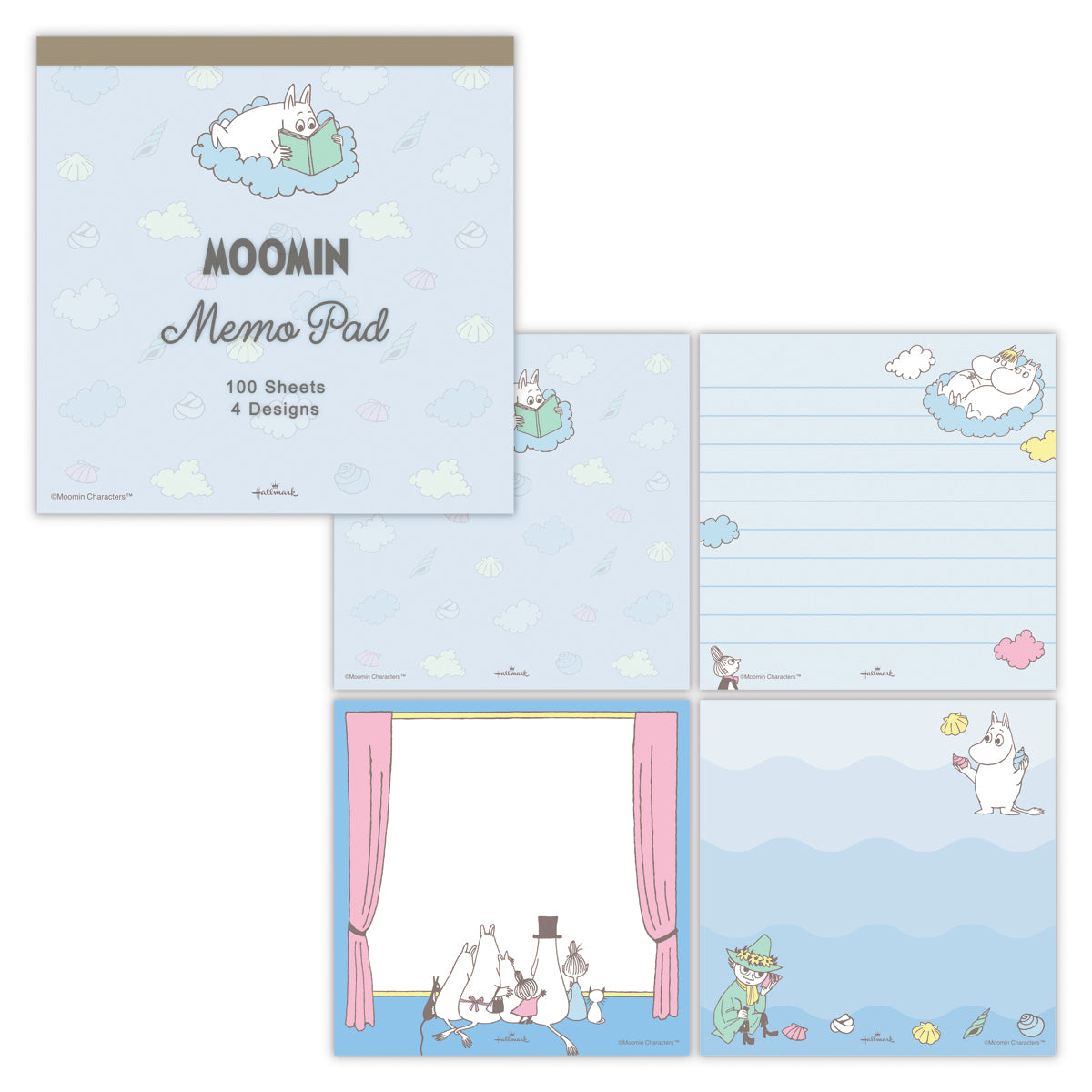 ムーミン Moomin valley’s day ブルー ムーミン【メモパッド 4柄各25枚】｜日本ホールマークの文具・ステーショナリー