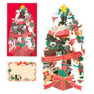 立てて飾れる キュートキャットツリー【立体クリスマスカード】
