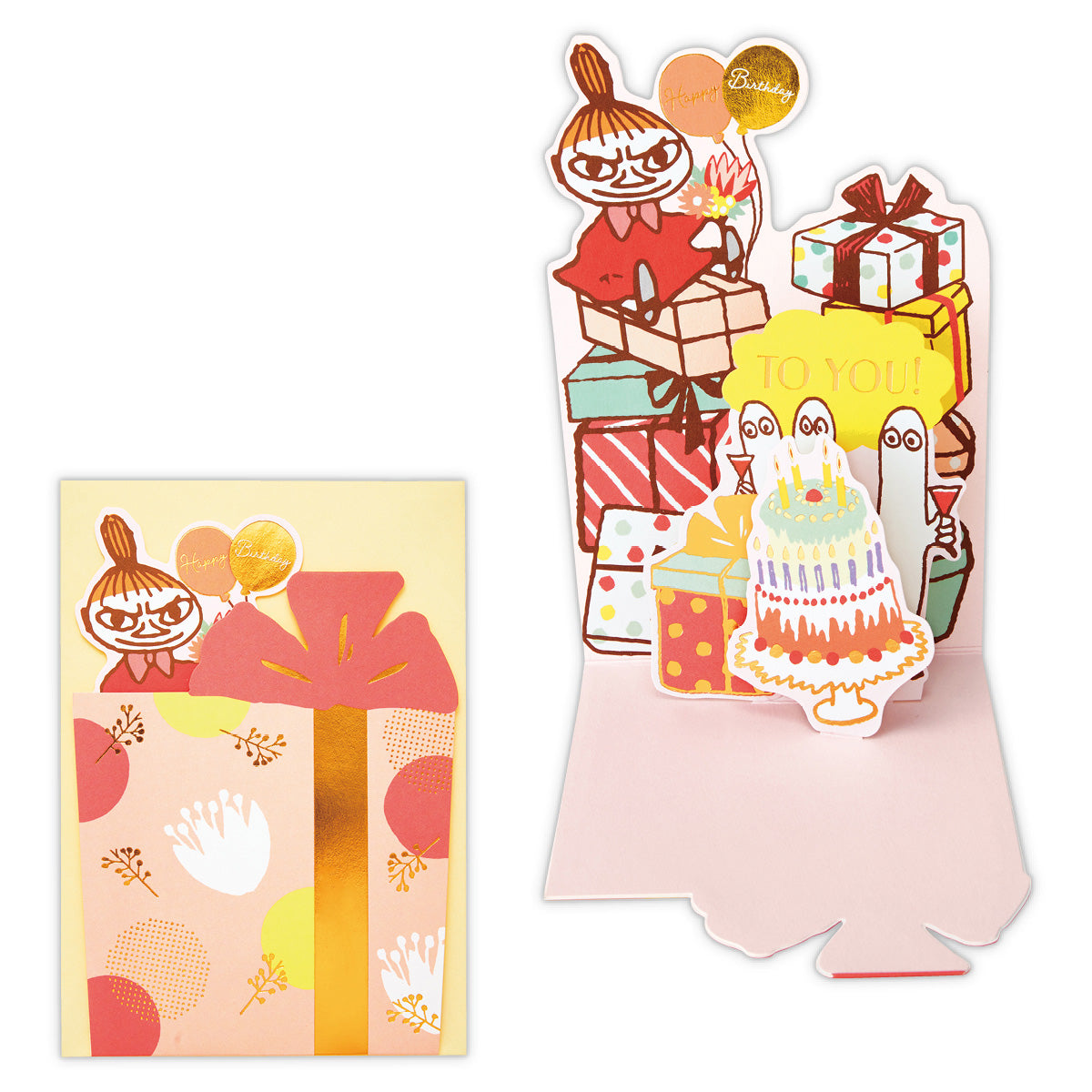 ムーミン プレゼントの上で【誕生お祝い／立体カード】